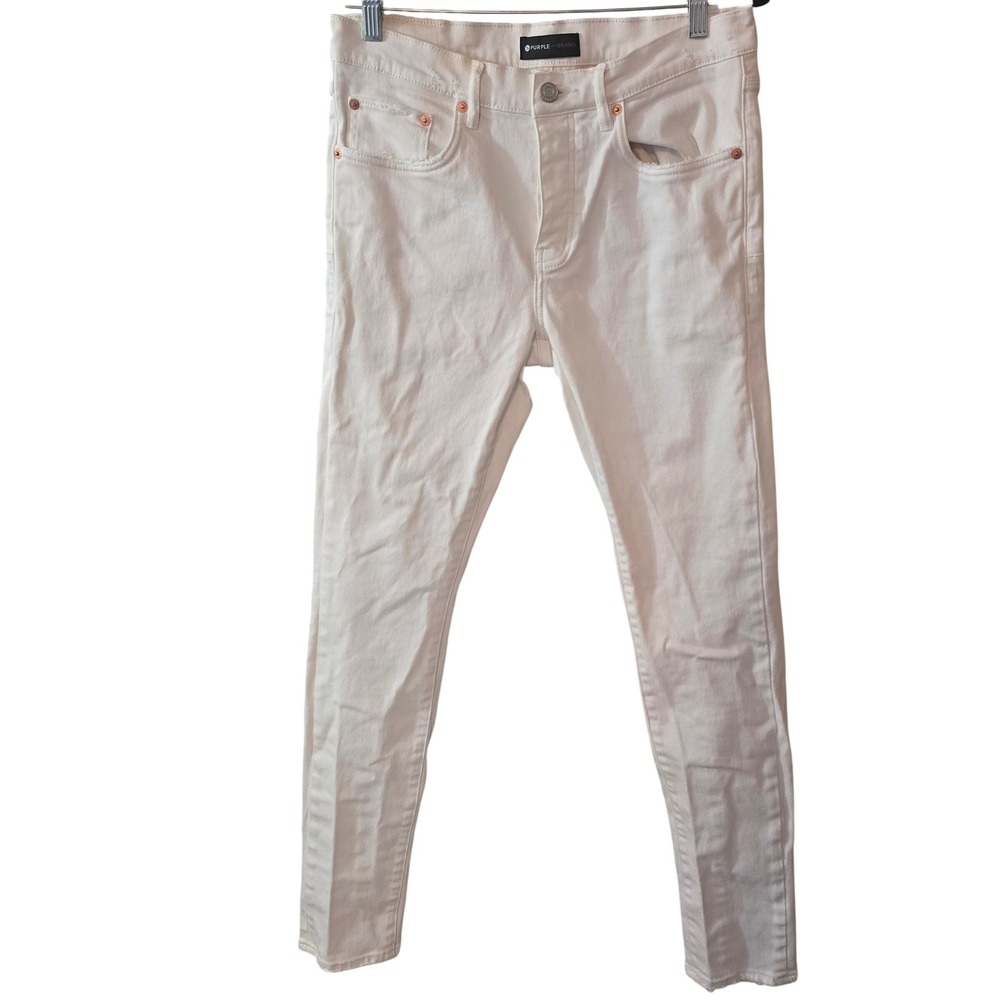Purple Brand P001 White Skinny Jeans Mens Size 33 Low‎ Rise Slim Stretch Denim